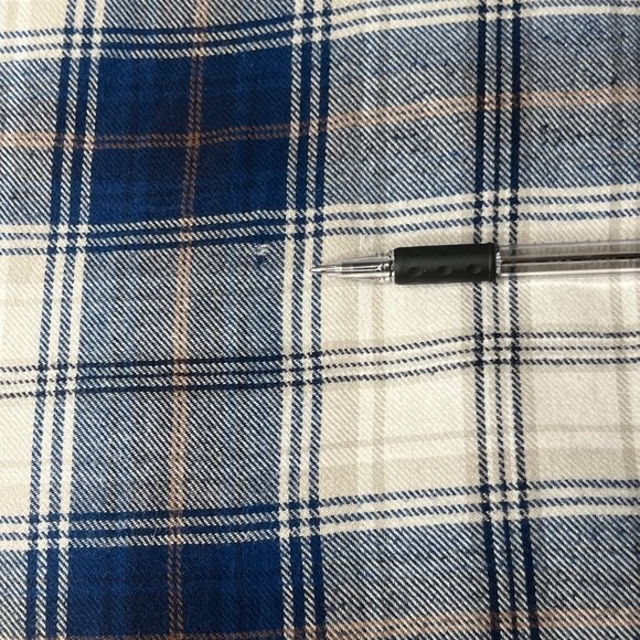 HB Harbor Bay Men's 3XLT Flannel Shirt Long Sleeve Blue Plaid Button-Down Cotton - Picture 15 of 16